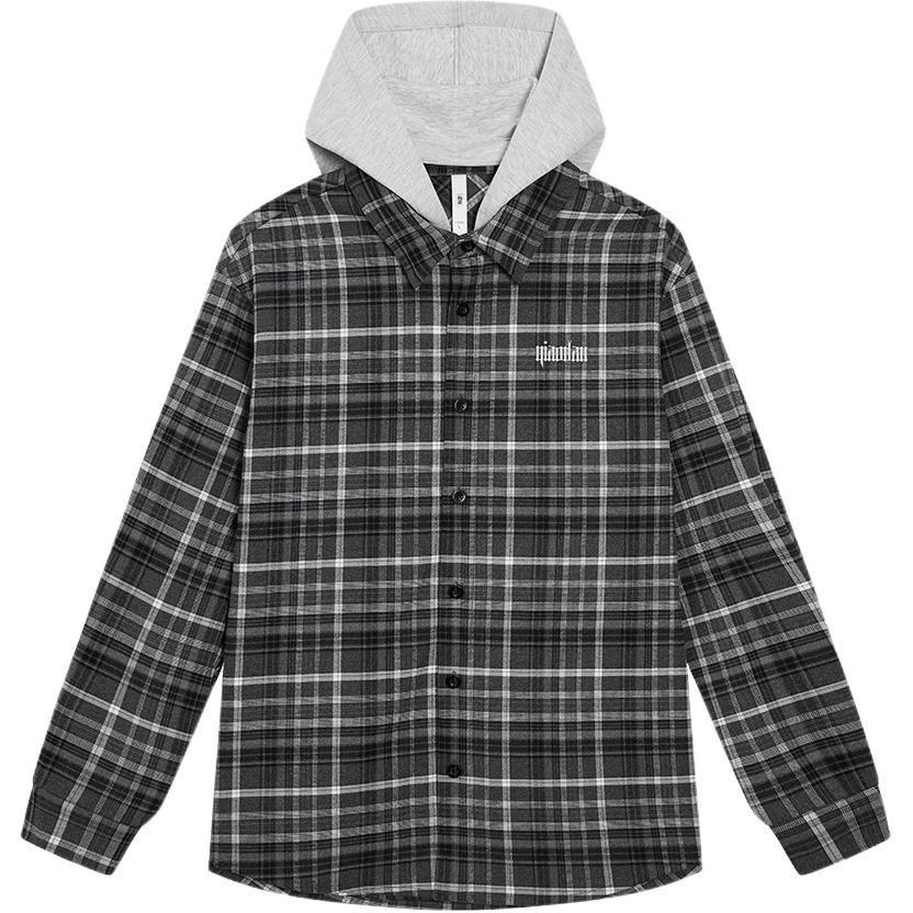 Hooded Plaid Shirt 'Grey Marl' Simon Gong's Pick